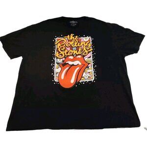 The Rolling Stones Men Graphic Tongue Out T Shirt Short Sleeve Black 3XL(54/56)